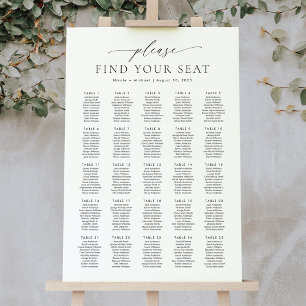 25 Tables Please Find Your Seat Seating Chart