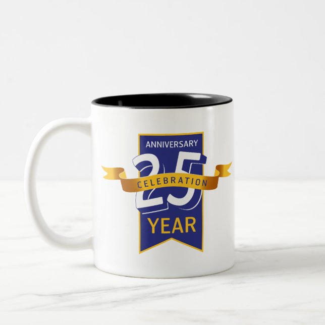25 th anniversary Two-Tone coffee mug (Left)