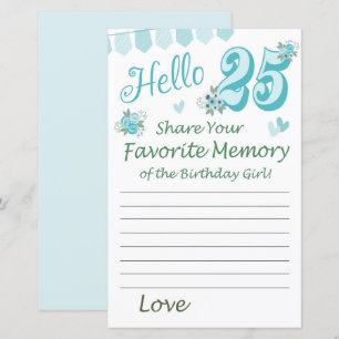 25 th birthday Favourite Memory of the Birthday Gi