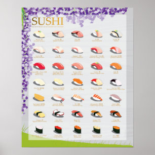 25 TRADITIONAL SUSHI, WISTERIA, 16"X20" Poster