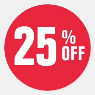 25% Twenty Five Percent OFF Custom Discount Sale Classic Round Sticker