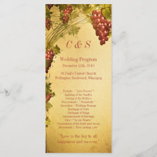 25 Vineyard Wedding Programs Programme