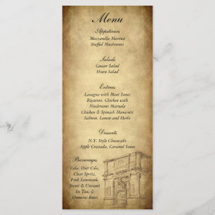 25 Wedding in Rome Menu Tags