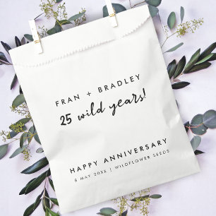 25 Wild Years   25th Anniversary Wildflower Seeds Favour Bags
