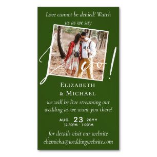 25 x Magnetic Wedding Livestreaming Save the Date Magnetic Business Card