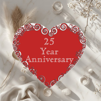25 Year Anniversary Milestone Romantic Modern Heart Sticker