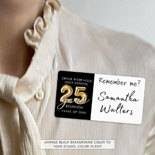 25 Year Class Reunion Name Tag Remember Me