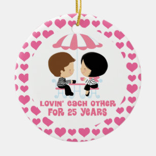 25 Year Couples Anniversary Ornament