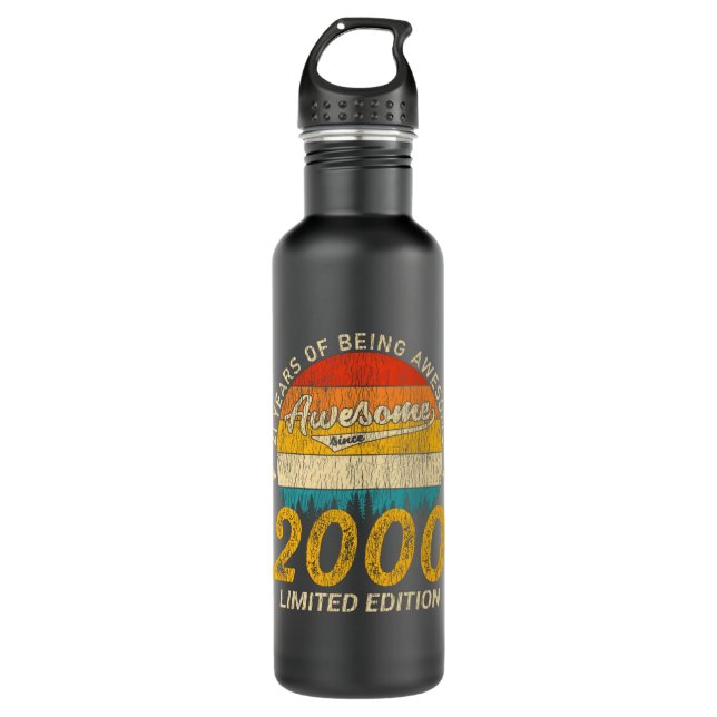 25 Year Old 2000 Retro Awesome 25th Birthday Gift 710 Ml Water Bottle (Front)