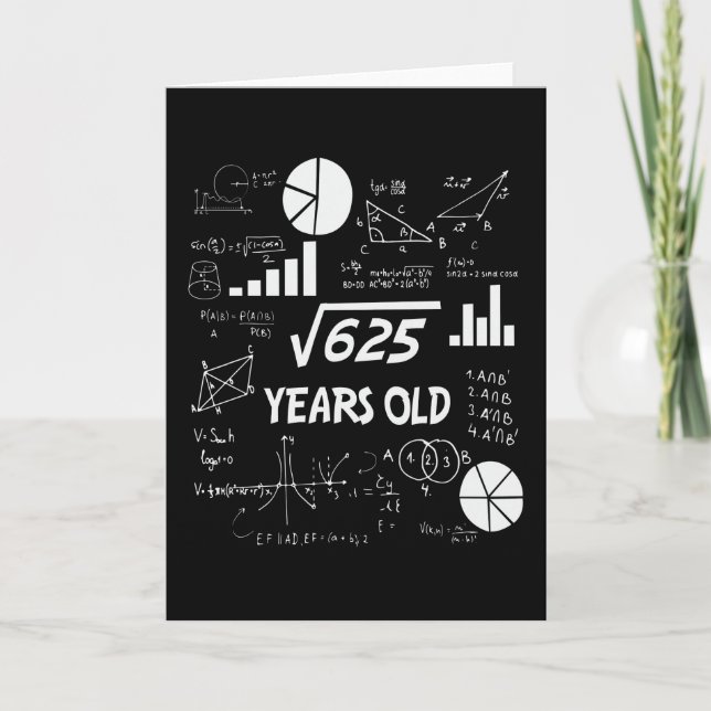 25 Year Old Bday Math Teacher 25th Birthday Gift Card (Front)