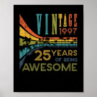 25 Year Old Birthday Vintage 1997 25th Birthday