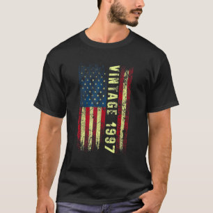 25 Year Old  Vintage 1997 American Flag 25th Birth T-Shirt