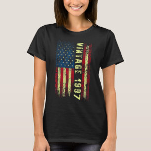 25 Year Old Vintage 1997 American Flag 25th Birth T-Shirt