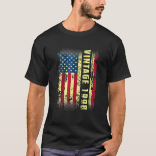25 Year Old  Vintage 1998 American Flag 25th Birth T-Shirt