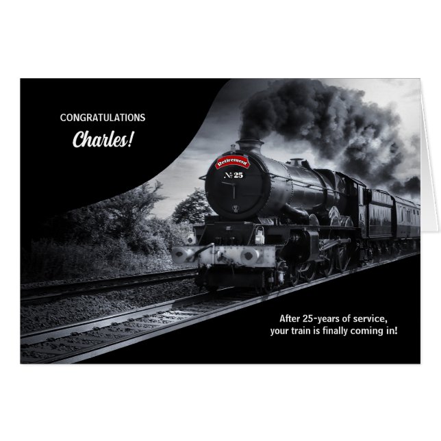 25 Year Railroad Retirement Congratulations Train (Front Horizontal)