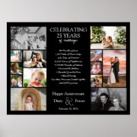 25 year wedding anniversary photo collage editable