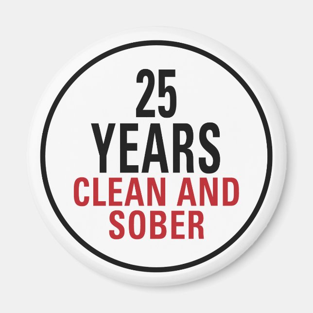 25 Years Clean and Sober Magnet (Front)