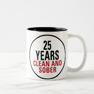 25 Years Clean and Sober Two-Tone Coffee Mug