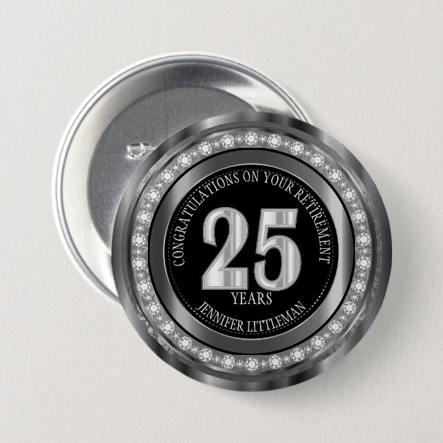 25 Years Customise it Yourself 7.5 Cm Round Badge (Front & Back)