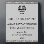 25 Years of Service Plaque<br><div class="desc">Present this plaque to an outstanding employee or volunteer for their wonderful years of service. Use the EZ template to personalize the plaque. For further personalization,  select "customize" and change font size and color,  logo size,  background color,  and more.</div>