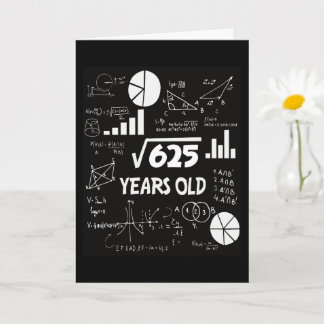 25 Years Old Bday Math Teacher 25th Birthday Gift Card