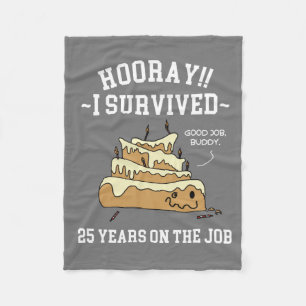 25 Years on the Job 25th Work Anniversary Fleece Blanket