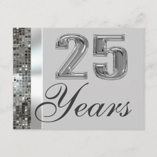 25 Years Silver Anniversary Elegant Invitation