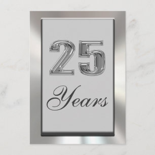 25 Years Silver Anniversary Invitation