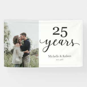 25 Years Silver wedding Anniversary Elegant Banner