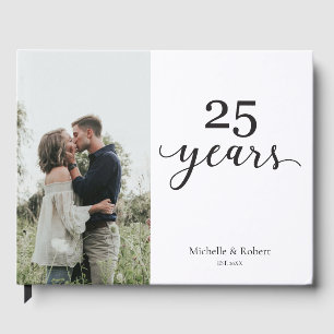 25 Years Silver wedding Anniversary Minimalist Guest Book
