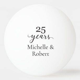 25 years wedding anniversary Minimal Elegant Ping Pong Ball