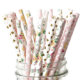 25pk of Pink, Gold and Floral Pattern Paper Straws