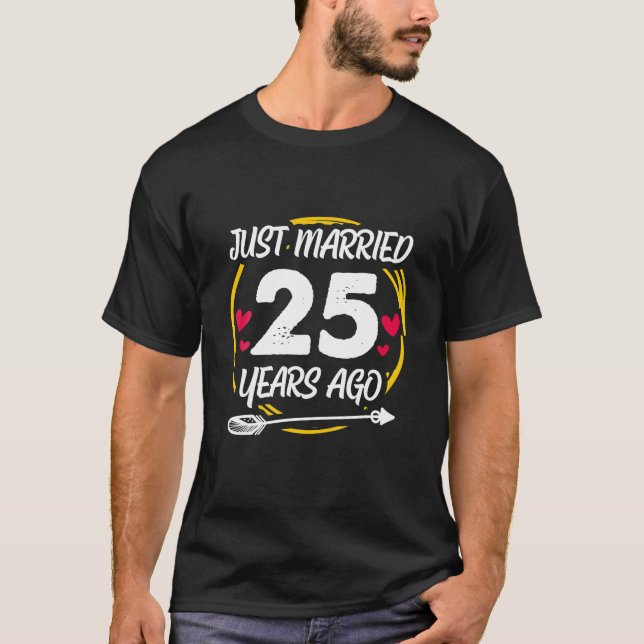 25th 25 Year Wedding Anniversary Gift Married T-Shirt (Front)