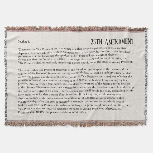 25th Amendment Constitution Removal Impeachment Throw Blanket (Front)