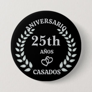 25TH ANNIVERSARIO DE BODA 7.5 CM ROUND BADGE