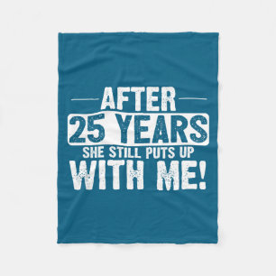 25th Anniversary 25 Marriage Husband Artwork Fleece Blanket