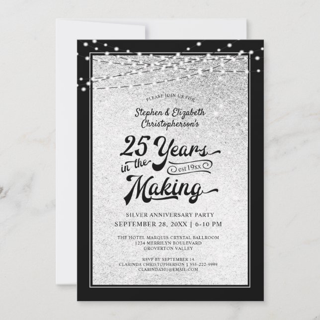 25th Anniversary 25 YEARS IN THE MAKING Confetti Invitation (Front)