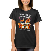 25th Anniversary 25 Years Of Driving Cute Squirrel