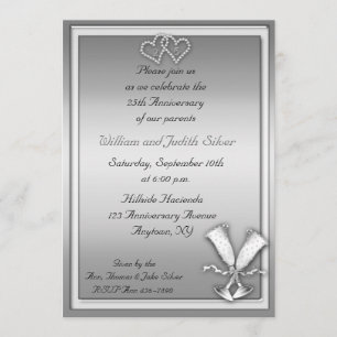 25th Anniversary Champagne Invitation