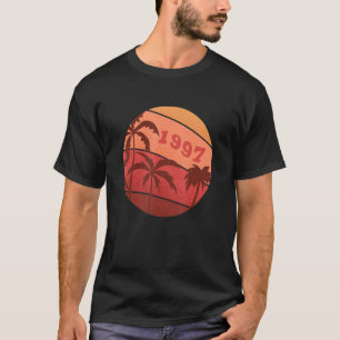 25th Anniversary Classic Retro Palm Sunset Birthda T-Shirt