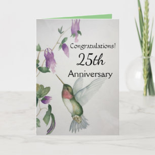 25th Anniversary Congratulations Hummingbird Card