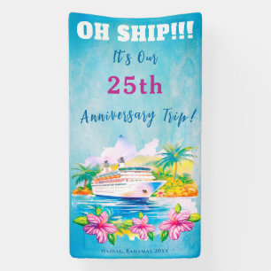 25th Anniversary Cruise Ship Door Wedding Banner