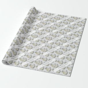 25th Anniversary editable Silver Rose   Wrapping Paper