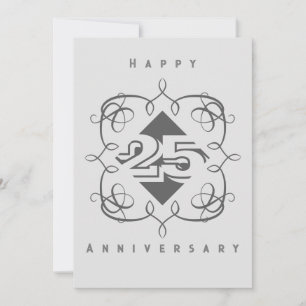 25th Anniversary Flat Greeting Card