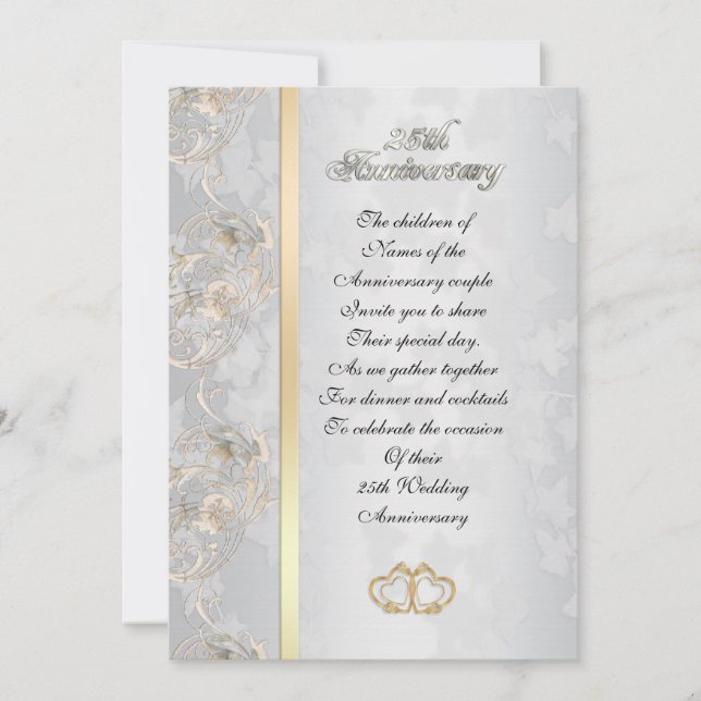 25th anniversary for parents invitation (Front)