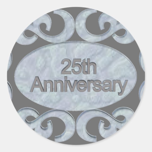25th Anniversary Gifts Classic Round Sticker (Front)