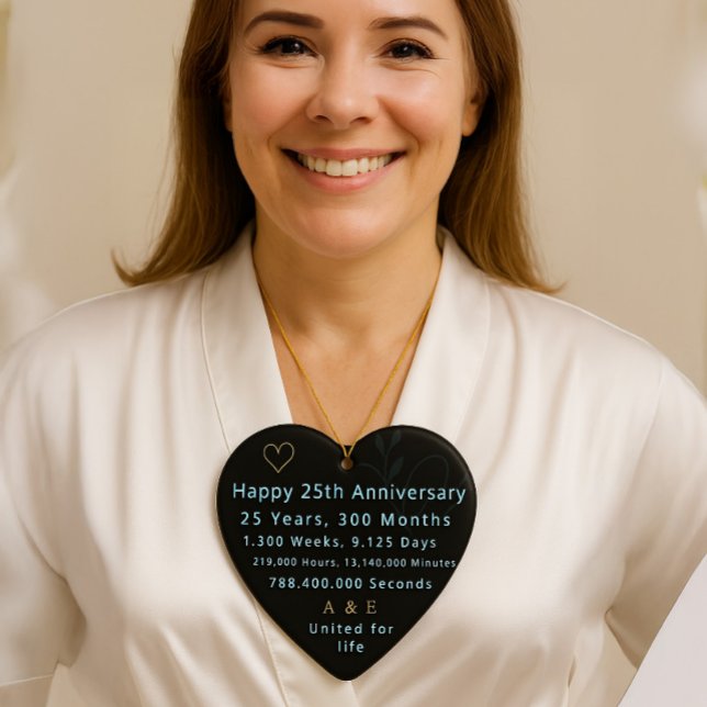 25th Anniversary Heart  Ceramic Tree Decoration (Creator Uploaded)