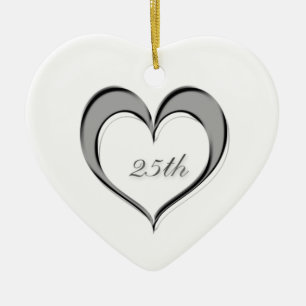 25th Anniversary Heart Ornament