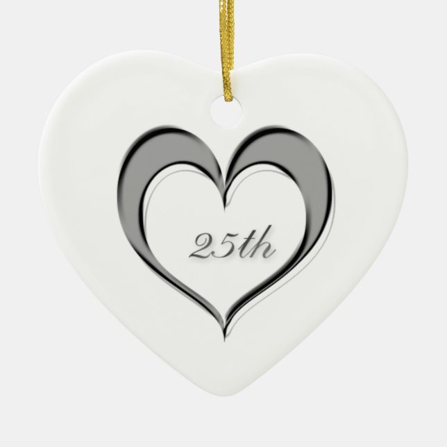 25th Anniversary Heart Ornament (Front)