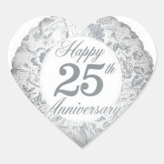 25th Anniversary Heart Sticker